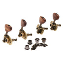 4x Guitar String Tuning Peg Key Tuner with Wood Buttons for Acoustic Guitar