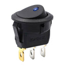 3 Models LED DIY Round Light Rocker Switch Power Button Switches (Blue)