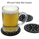 4Pcs Kitchen Table Mat Utensils Dart Board Styled Cup Mouse Pad Coast Placem Tw
