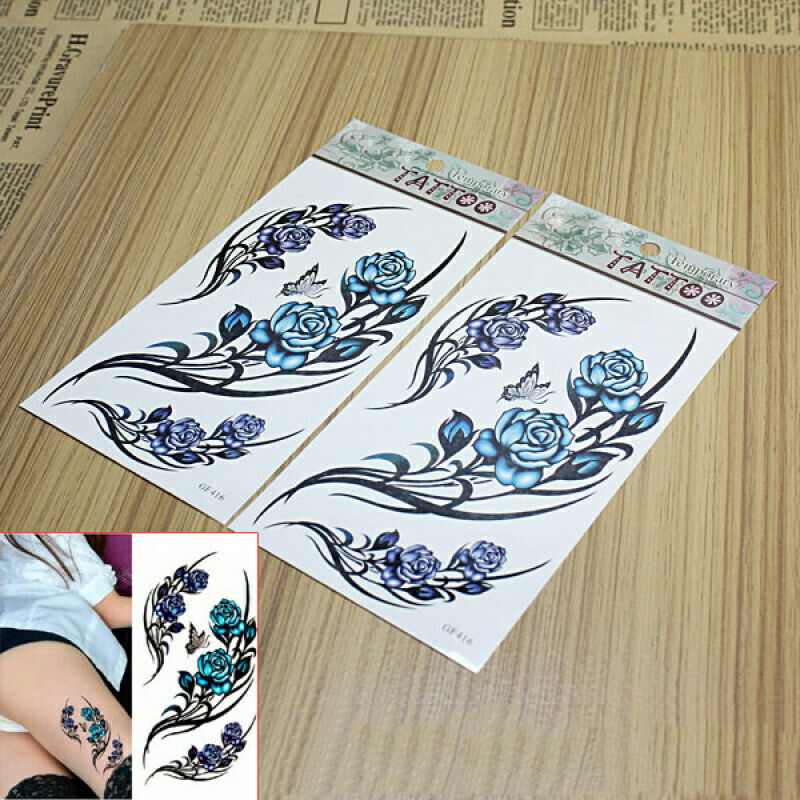 2 Sheet Sexy Butterfly Flower Temporary Waterproof Tattoos Stickers Body Arts