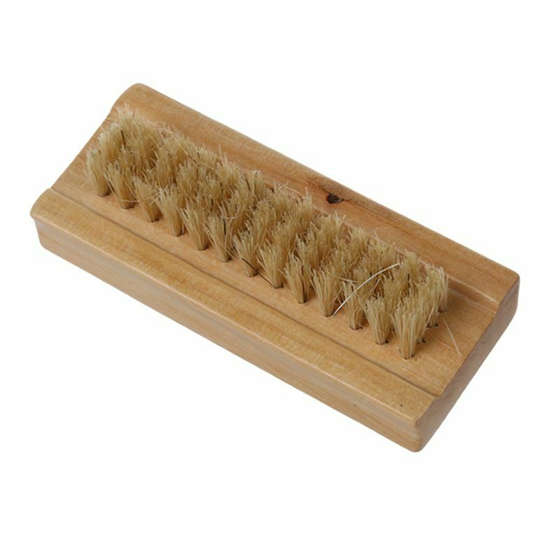 Wooden Double Sided Handle Nylon Bristle Manicure Pedicure Scrubbing Nail B B9G4
