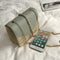 Straw Leather Women Messenger Bag Small Flap Purse Shoulder Handbag (Green)