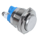 5X(16mm High Round High Round Momentary Metal Push Button Switch E4N6)
