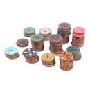 Mixed Flower Painting Round 2 Holes Wood Wooden Buttons for Sewing Crafting K8Q7