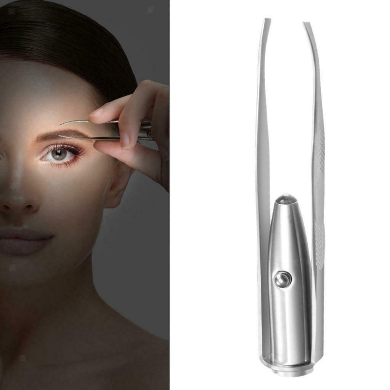 LED Eyebrow Tweezer Eyes Hair Remover Professional Makeup Stainless Steel