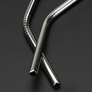 4pcs Metal Stainless Steel Drinking Straws + 1pc Cleaner Brushes