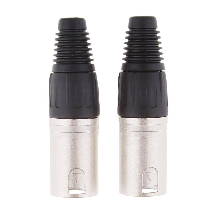 2x Metal 4Pin XLR Male Cable Connector, for Pro Microphones
