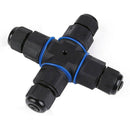 4 Way IP68 Waterproof Electrical Cable Connector Plug Socket Sensor Black T Type