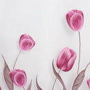 200x250cm Pink Tulip Print Window Halfshading Curtain Sheer Partition Screen