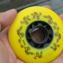 90A Inline Skating Pulley Skateboard Wheel 76Mm 4 Pieces / Set Yellow
