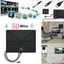 Flat Indoor Digital TV Antenna 50 Mile Range Signal Booster Amplifier H NDN