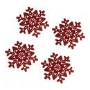 4 Pcs Xmas Snowflake Shaped Coasters Table Top Decoration