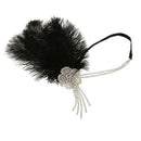 Retro 1920s Headpiece Black Feather Flapper Headband Great  Headdress