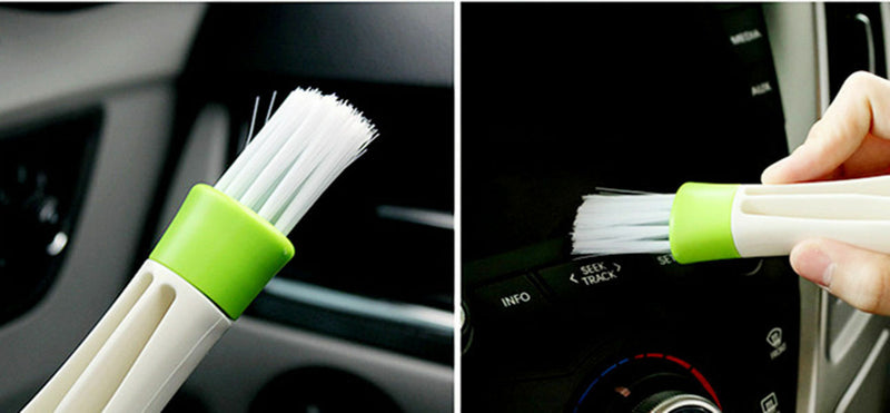 1*Car Cleaning Accessories Air Conditioner Vent Blinds Brush Cloth Cleaner Tool