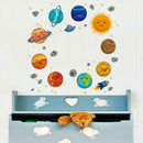 Cute Cartoon Planets Removable Wall Stickers Waterproof Kids Bedroom Decals