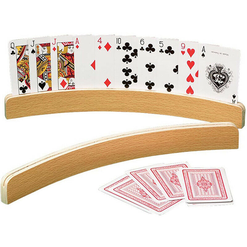1Pcs Wooden Playing Card Holder Poker Party Playing Accessories Poker Base S Gw