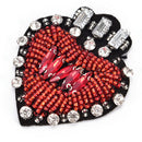 Rhinestone Beaded Heart Shaped Patch for Clothing Sewing on Beading Applique OA