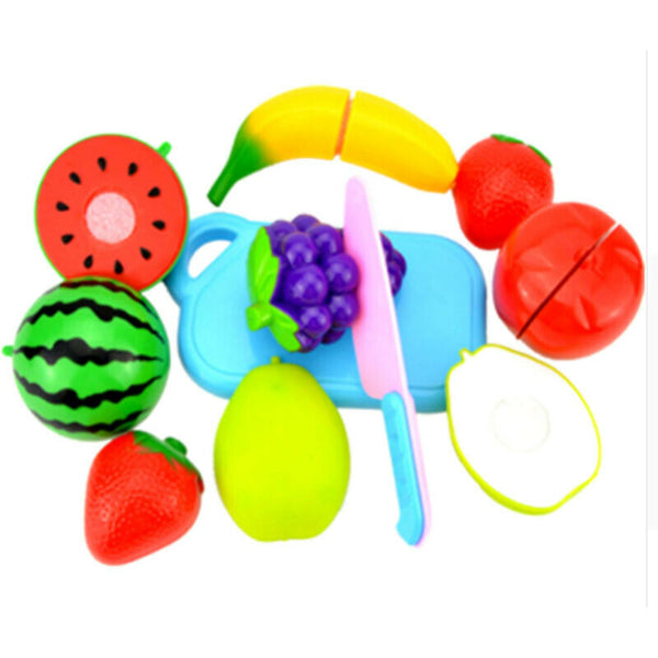 Fruit Vegetable Food Cutting Set Pretend Role Play Kitchen Food Toys for Ki Y4B4