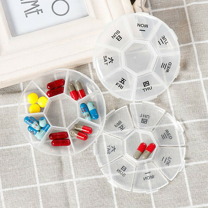 7 Day Pill Box Organizer Daily Weekly Tablet Reminder Travel Medicine Stor Hn