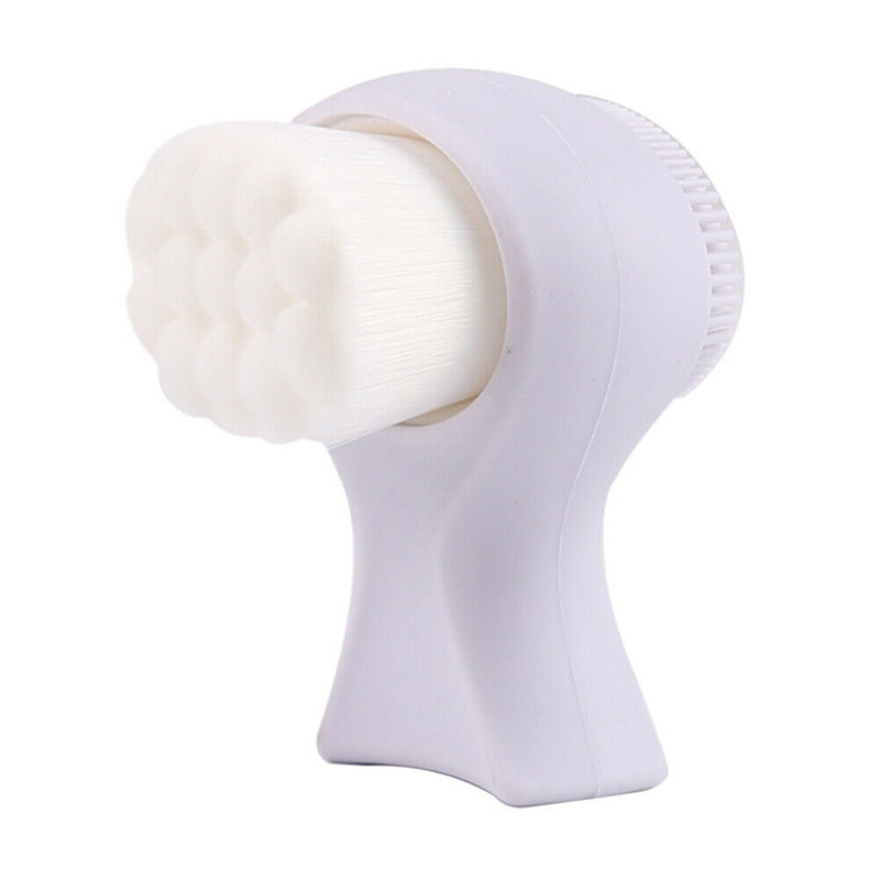 Portable Silicone Facial Cleansing Brush Double-side Massage Skin Care Tool