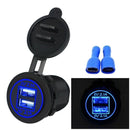 5V 4.2A Dual 2USB Charger Socket Adapter Power Outlet for 12V 24V Car Motor I9M2