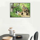 5D DIY Full Drill Diamond Painting Village Cat Ducks Cross Stitch Embroider
