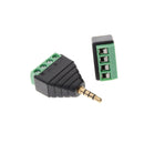 2Pcs 3.5 mm 4 pin Stereo Male to AV Screw Terminal  Plug connector New S JS