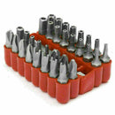 33PC SECURITY BIT SET SCREWDRIVER TOOL HOLDER TORX Y0M5 SPANNER STAR HEX Y7 J2K9