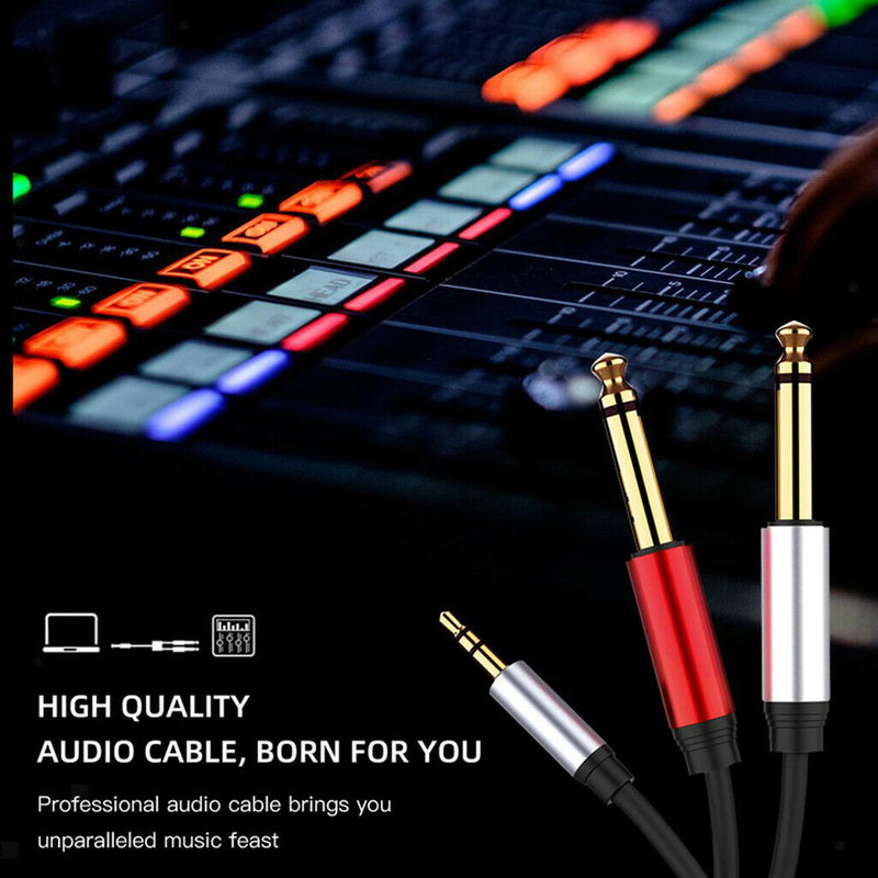 1.8m Y-Splitter Cable, 3.5mm TRS to Dual 6.35mm TS Insert Cable, 1/4 in Mono