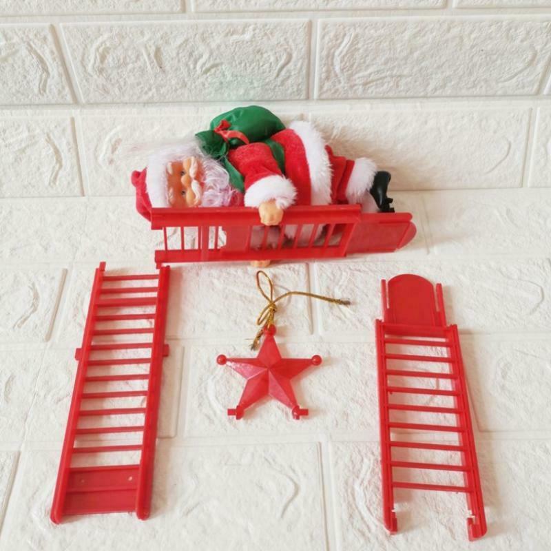 Christmas Santa Claus Toys Electric Climb Ladder Christmas Tree Hanging Ornament