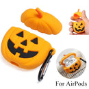 Novelty Halloween Pumpkin Silicone Cover Case For Airpods Bluetooth Earphone WJ