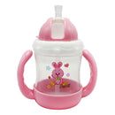 Infant Drinking Bottle Sippy Cups Baby Straw Cup Mug 240ML Cartoon Pink