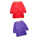 Kids Drawing Long Sleeve Waterproof Painting Apron For Kid M Purple+Red