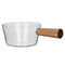 Glass Milk Pot with Wooden Handle 400Ml Cooking Pot for Salad Noodles Gas S Y1Y1