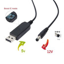 USB to DC Convert Cable 5V to 12V Voltage Step-Up Cable 5.5x2.1mm DC Male 1