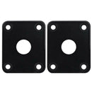 2pcs Guitar Output Jack Socket Square Plates for LP Guitar Bass (Black)
