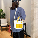 Women Handbags Canvas Shoulder Messenger Crossbody Bag Casual Tote (Yellow)