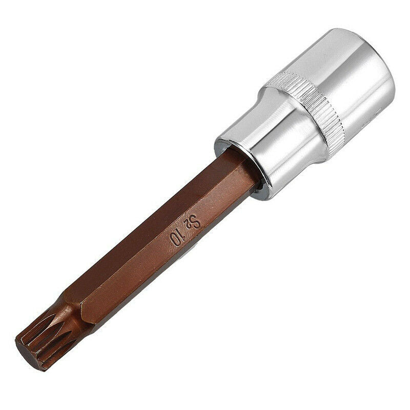 1/2-Inch Drive 10mm Triple Square Spline Bit Extra Long Socket, S2 Steel G2I7