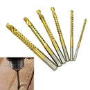 6 x HSS Titanium Coated Drill Bit Tool Set Woodworking Tools 3-8mm Cutting M9N1