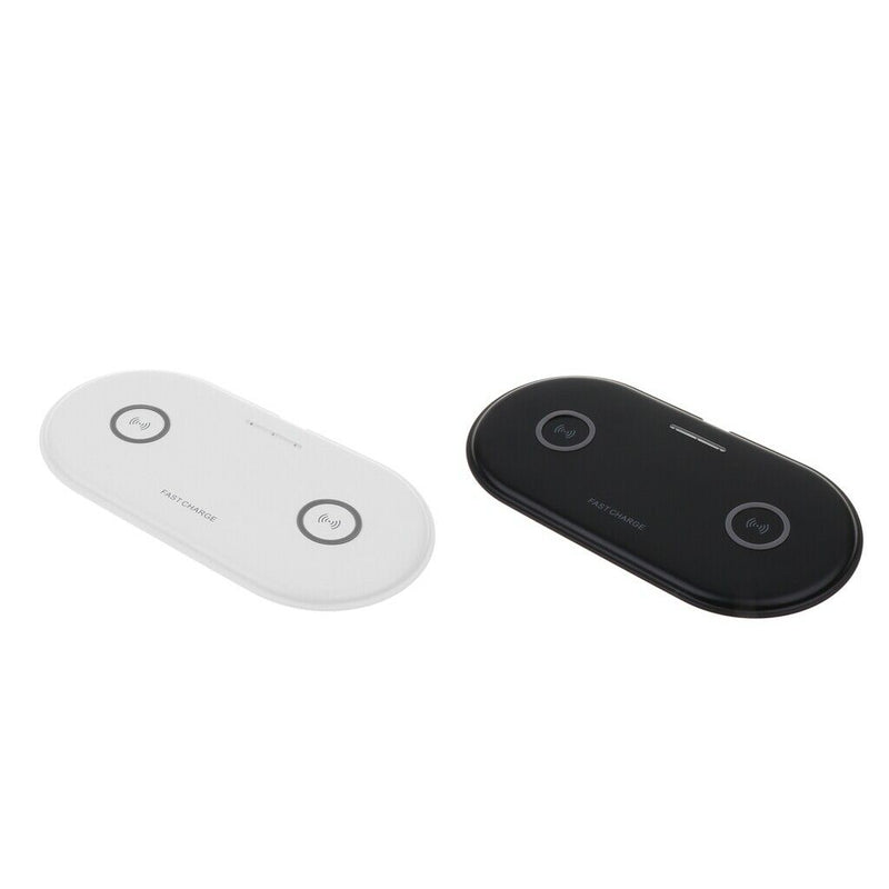 2 Pieces Universal Dual Wireless Charger 5W Ultra-Thin Qi Charging Pad Fast