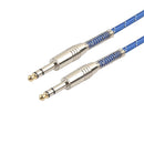 Nylon Braided 6.35mm 1/4 TRS Male Cable Patch Connector for Guitar Bass 5m