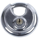 1x PADLOCKS HEAVY DUTY 70MM ROUND CIRCULAR DISC PADLOCK with 1 KEYS Q7M5