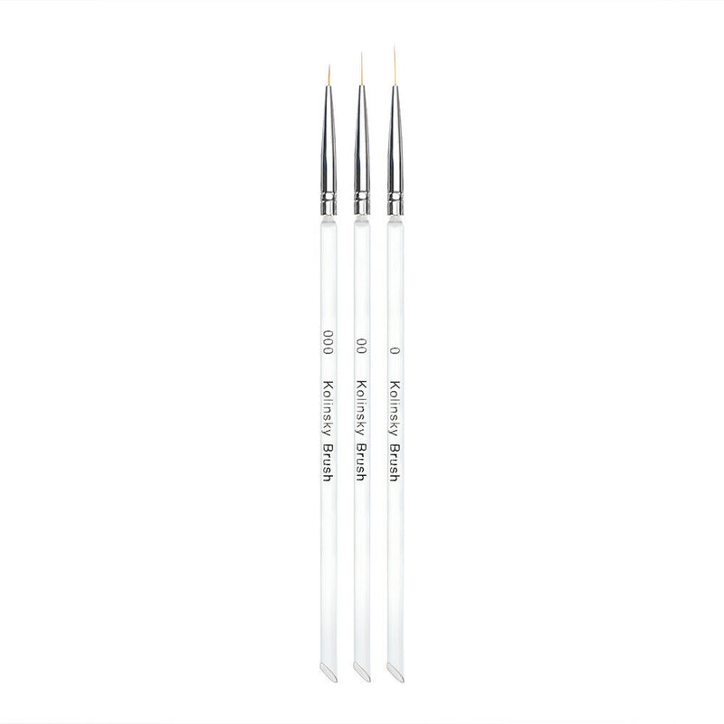 3pcs Nail Art UV Gel Liner Drawing Brush Flower Painting Acrylic Pen Tool Supply