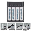 4 Slots Fast Charging Intelligent AA/AAA Rechargeable USB Battery Charger A