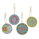 4X DIY Key Chains Mandala Art Photo Tibet Crystal Charm Pendant Necklac CGF