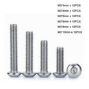 60Pcs M3 Button Head Screws Allen Socket Bolts Kit -A2 Stainless 3/4/5/6/8/10mm