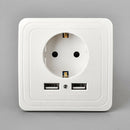 2USB Ports Electric Wall Charger Station Socket Adapter Power Outlet-EU Plug X 1
