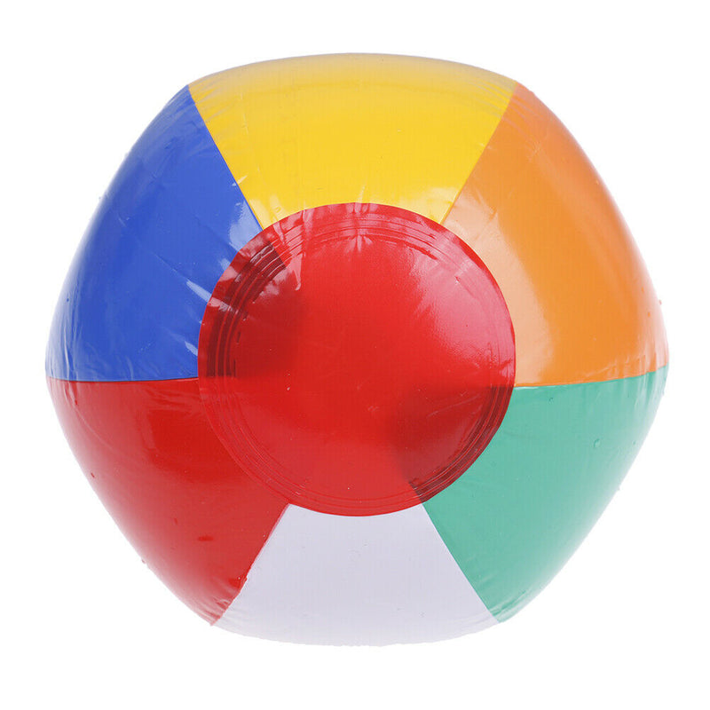 1Pc 15CM rainbow-color inflatable beach ball kid's water toyAT3C
