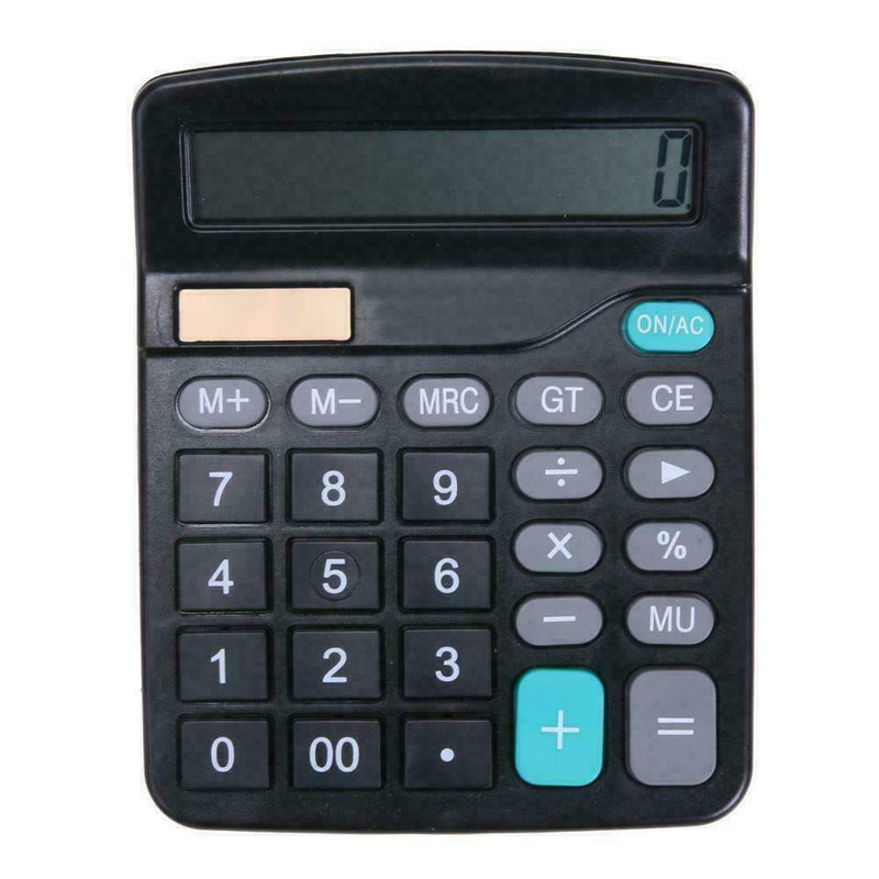 1* Solar Battery Desktop Calculator Basic 12 Digit Supplies Office Display L8W6