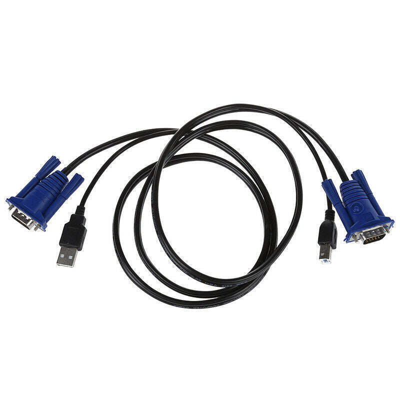 1.4M 15 Pin VGA + USB Male to Male VGA + Print Cable for CRT PC